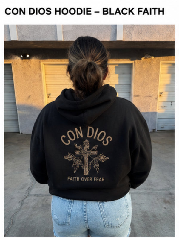 Con Dios Hoodie – Black Faith